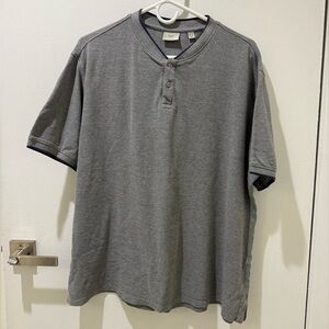 Mango Men's Mao Collar Cotton Polo Shirt XXL